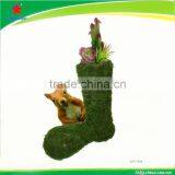 Nice Green Moss Boot Planter for Garden Decor