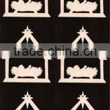 Hot Sell Nativity Manger Scene Christmas Ornament 3 Inches Tall Natural Wood Made in China thumbnail-1