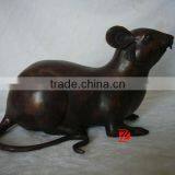 Large Decorative Bronze Mouse Statue thumbnail-1
