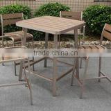 AS-3789 alum bar table and bar chair with polywood slate for garden