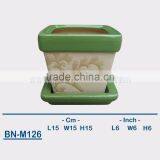 Vietnamese Ceramic Sandblasting Mini Flower Pot BN-M126 thumbnail-1