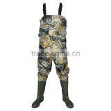 Camo or Solid 70D Nylon With PVC Coating Breathable Chest Fishing Waders With Adjustable Chest Belt thumbnail-1