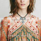 2016 New Burn-Out Ladies Long Csual Dresses Pictures Fashion Printed Vintage Dress HSd7295 thumbnail-5