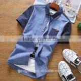Comfortable Latest Design Short Sleeve Plain Cotton Dress Shirts for Men thumbnail-3