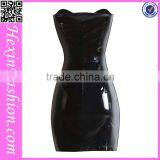 Wholesale Sexy Black Zipper PVC Dress Clothing Leather Bodycon Dress thumbnail-3