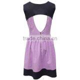 2015 Summer New Fashionable High Quality Comfortable Backless Daily Wear 100% Linen Dress With Sleeveless thumbnail-3