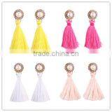 Bohemian Jewelry Imitation Pearls With Long Colorful Tassel Charms Earrings for Women thumbnail-1
