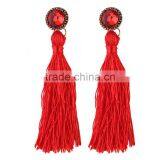 Bohemian Jewelry Big Crystal Gems With Tassel Drop Earrings for Women thumbnail-6