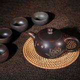 Round Purple Clay Teapot Nixing Pottery Pot Pure Handmade Qinzhou Local Pottery Tea Pot thumbnail-3