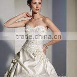 New Style Lace Satin Puffy Princess Ball Gown Wedding Dress thumbnail-3