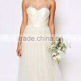 Lvory Romantic Appliques Lace Wedding Dresses A Line Bridal Grown Tulle Maxi Dress Bandeau Sleeveless thumbnail-3
