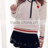 Stylish New Design V Neck Students School Uniform Woolen Computer Knit Pullover Sweater thumbnail-3
