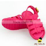 Children Summer Plain Dark Pink Soft Silicone Gladiator Little Girl Flattie Snadals Shoes thumbnail-5