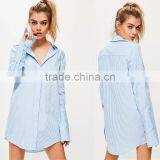 Simple Fashion Style Casual bf Shirt Lady Long Sleeve Striped Blouse thumbnail-5