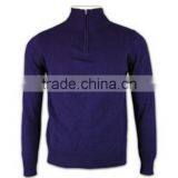 ISO9001/BSCI Manufature Purple Zipper Mens Blank Wool Sweater thumbnail-6