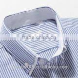 2017 Double Collar Contrast Color Striped Men Oxford Shirts thumbnail-2