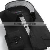 Black Solid Color Classical Dress Uniform Business Shirt Designs for Men Polo Shirt Men thumbnail-1