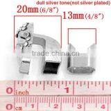 Bracelet End Bar Clasps With Slider For Leather Bracelet Halloween Skull Silver Tone Clear Rhinestone 25x15mm 13x13mm thumbnail-2