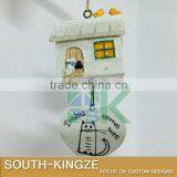 White Wood House Cat Plate Brass Stainless Ringing Bell thumbnail-4