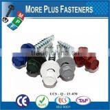 Made in Taiwan Painted Head Hexagon Flange Screw With Bonded Washer Roofing Screw thumbnail-1