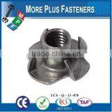Made in Taiwan Standard Heavy Duty Three or Four Prong Tee Nuts With Internal Thread thumbnail-3