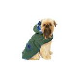 Fashion Pet Green Quilted Paw Dog Blanket Coat Medium
