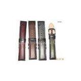 18 - 24mm Black / Brown Oil Leather Wrist Watch Straps, Leather Watchbands 4.00 Thickness
