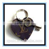 High Quality Canvas Heart Shaped Keychain Zinc Alloy Keyring