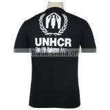 Silk Screen Printing Short Sleeve Black Scoop Neck T Shirt For Men thumbnail-3