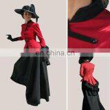 Rose Team-Free Shipping Custom Made Civil War Dress Southern Belle Red & Black Dress Sexy Carnival Halloween Costume thumbnail-1