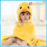 Hot Selling Cartoon Animal Yellow Duck Baby Bath Towel With Hood thumbnail-1