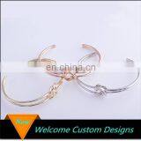 New Arrival Handmade Adjustable Copper Love Knot Open Bracelet Bangle