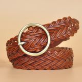 Wholesale Fashion Lady Suede Leather Custom Woven Belt for Women