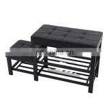 Customized PVC Leather Metal Steel Shoe Racks Bench Storage Organiser Holder Rack At Doorway Entrance thumbnail-5
