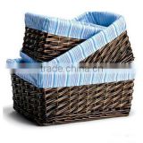 Fabric Lined Wicker Baskets