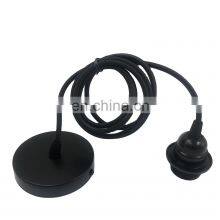 Vintage Lighting Fixture Cord Set With E26 E27 Full Screw One Ring Lamp Holder Ceiling Rose Lighting Fixtures Set