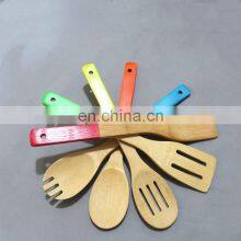 Wholesale Colorful Non-stick Lacquered Handle Kitchen Bamboo Bbq Spatula thumbnail-2