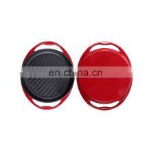 Enamel Cast Iron Korean Round Non-stick Griddle Bbq Grill Pan thumbnail-2