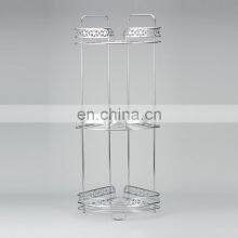 Factory Diamond Series Modern Design Iron Wire 3 Tier Standing Bathroom Storage Caddy Corner Shelf thumbnail-4