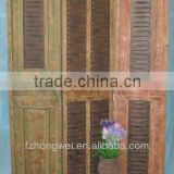 3-Panels Folding Antique Brown Wooden Room Screens/Room Divider for Home Decor
