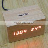 LED Wooden Table Clock With Touch Function for Snooze thumbnail-4