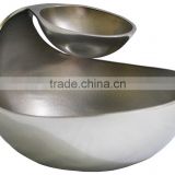 silver shiny polish serving dish/ platter / chip n dip bowl in metal manufacture