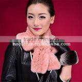 Luxury 2015 New Trends Fancy Rex Rabbit Fur Pompon Female Winter Neckerchief thumbnail-1