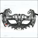 Luxury Elegant Besouro Silver Metal Laser Cut Mask With Rhinestones Crystal thumbnail-2