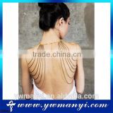 China Supplier Fashion Design shoulder chain jewelry golden chain design shoulder necklace chain S0003
