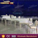 Hotel Luxury Dining Banquet Table , Golden Metal Frame White Dining Table thumbnail-5