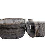 2pcs Factory Direct Supply Oval Garden Flower Basket With Handle thumbnail-3