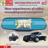 HD dual lens car recorder fhd 1080p car camera dvr video recorder,rearview mirror vehicle traveling data recorder,A8