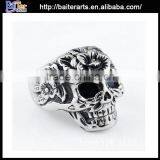 Retro Titanium 316L Stainless Steel Skull Nose Ring thumbnail-4