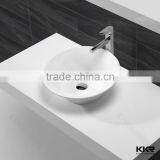 Round Solid Surface Above Couner Basins With Drainage Cover